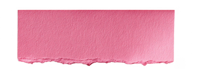 Pink Torn Paper Ripped on Transparent Background