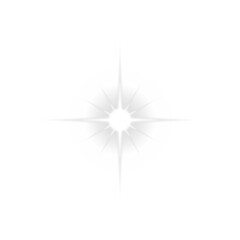 White star sparkle on transparent background, perfect for overlays, lens effect, and flare lens.