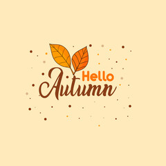 Autumn sale round banner. fall ad circle shape with liquid form at the center and text offer a sign—red, orange abstract leaves in simple flat paper cut style.
