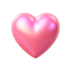 3D Glossy Pink Heart Icon
