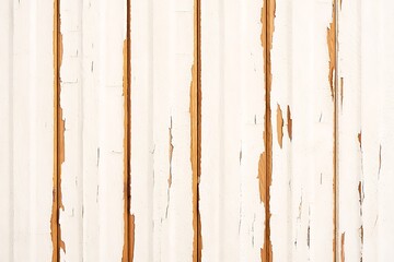 Weathered Wooden Planks with Peeling White Paint Showing Rough Grain Texture and Warm Brown Undertones Creating a Rustic and Aged Surface