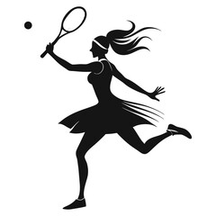 tennis player silhouette vector