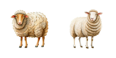 sheep watercolor vector illustration