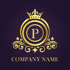 Letter  luxury gold logo concept