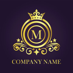 Letter  luxury gold logo concept