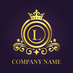 Letter  luxury gold logo concept