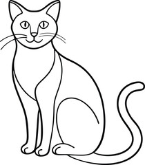 a cat one line art with transparent background