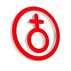 symbol female on white background. Isolated 3D illustration