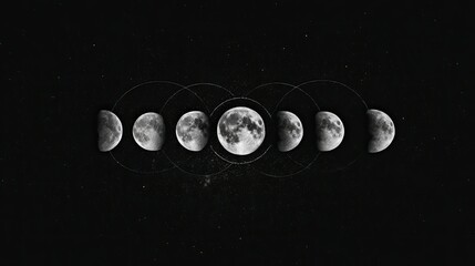 Lunar phases in the night sky