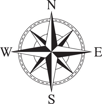 8 Point compass icon. Clipart image isolated on white background