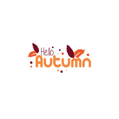 Autumn sale round banner. fall ad circle shape with liquid form at the center and text offer a sign—red, orange abstract leaves in simple flat paper cut style.
