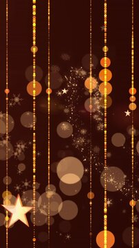 Animation of multiple white stars falling with yellow glowing light trails