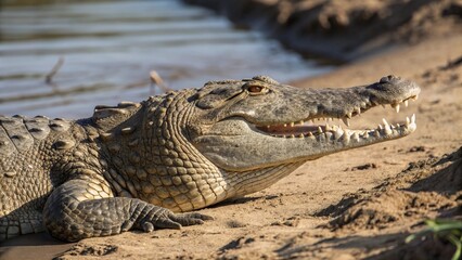 Fototapeta premium Crocodile, sharp and realistic, Photo, Natural light