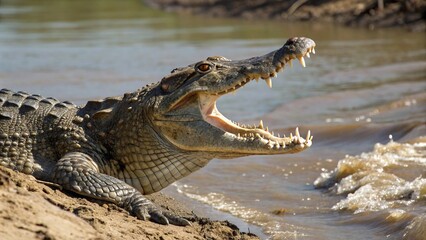 Obraz premium Crocodile, sharp and realistic, Photo, Natural light