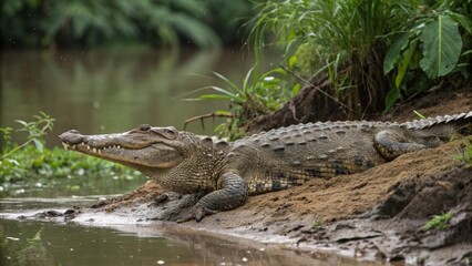 Obraz premium Crocodile, sharp and realistic, Photo, Natural light