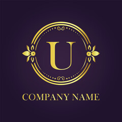 Letter  luxury gold logo concept