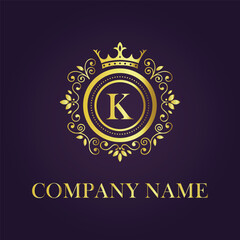 Letter  luxury gold logo concept