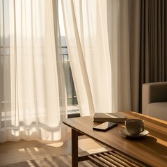 Minimalist Morning Coffee in Cozy Living Room