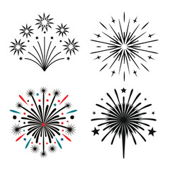 Fireworks and Celebration vector Set