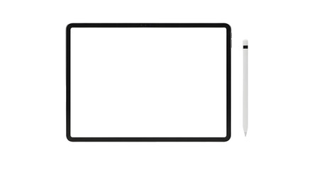 Blank tablet and stylus on black background