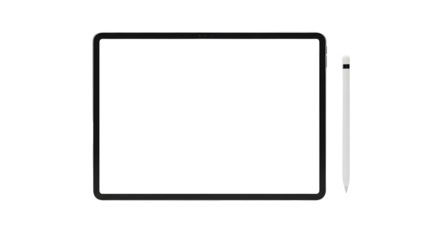 Blank tablet and stylus on black background