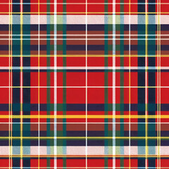 Red Blue and Yellow Plaid Pattern Seamless Texture Fabric Textile Design