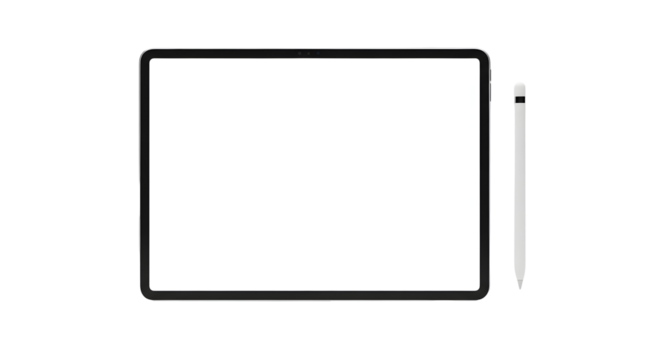 Blank tablet and stylus on black background