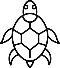 Obraz premium turtle Outline Vector Illustration On White Background