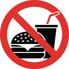 No eating vector sign