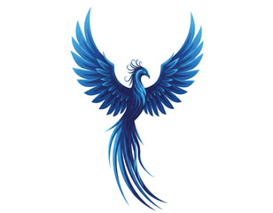 Blue Phoenix Vector Set – Elegant Flame Bird Illustrations, Mythical Ice Firebirds, Spiritual Fantasy Creatures, Tattoo Clipart Collection