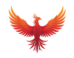 Red Phoenix Logo Set – Fiery Flame Bird Vectors, Legendary Firebirds, Tribal Tattoo Designs, Rebirth Icons, Mythical Flying Creature Art
