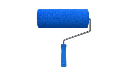 Obraz premium Blue paint roller against black background