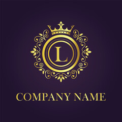 Letter  luxury gold logo concept