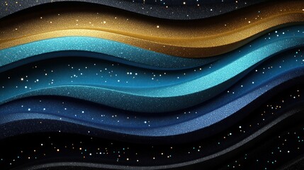 Mesmerizing waves of glittering colors creating a cosmic dance in the night sky