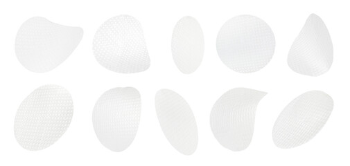 Edible rice paper sheets isolated on white, set