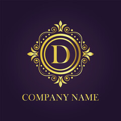 Letter  luxury gold logo concept