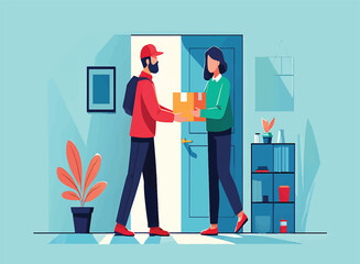 Fast & Reliable Home Delivery Service Vector Illustration
