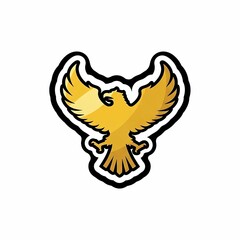 Majestic Golden Eagle Emblem Bold Vector Illustration with Gradient Wings.