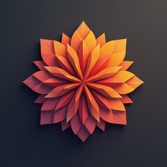 flower logo using symmetrical geometric shapes