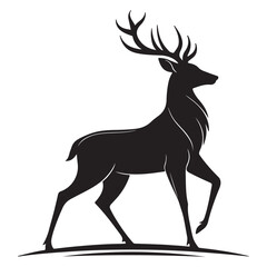 Silhouette black of a deer vector illustration design