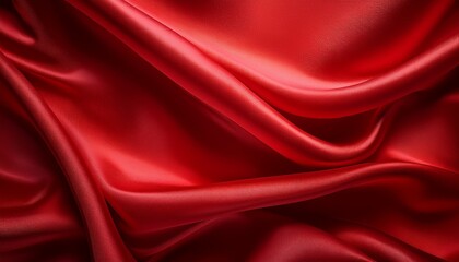 Obraz premium smooth red silk fabric with elegant folds creating a luxurious flowing texture background