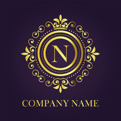 Letter  luxury gold logo concept