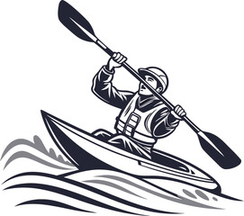 Kayaking Adventure: Man Paddling Kayak on Water