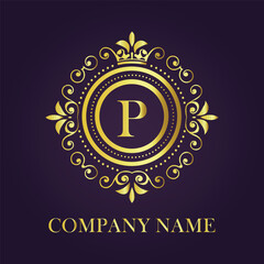 Letter  luxury gold logo concept