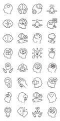 mindfulness practice set of web icons in line style. mindfulness, mental wellness, meditation, stress relief, self care and mental health. Vector illustration