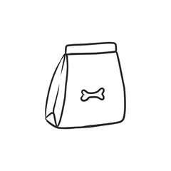 Essential Hand-Drawn Bag of Dog Food for Pet Nutrition and Care