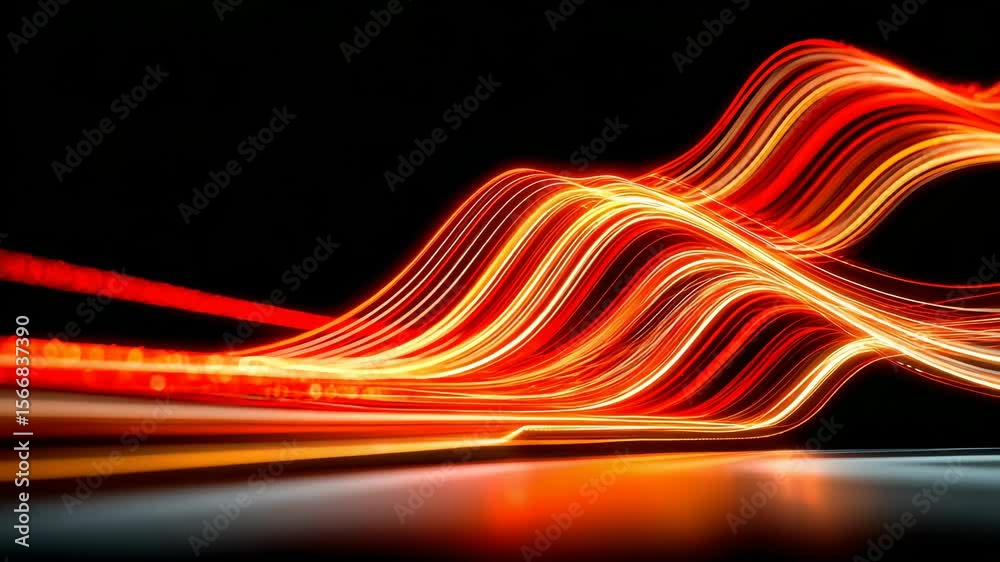 Poster dynamic light trails in motion creating abstract visual effect