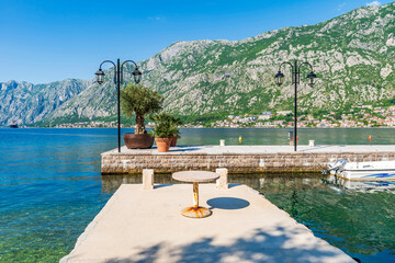 View of Kotor Bay, also known as Boka Kotorska, in southwestern Montenegro