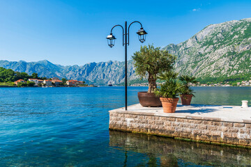 View of Kotor Bay, also known as Boka Kotorska, in southwestern Montenegro