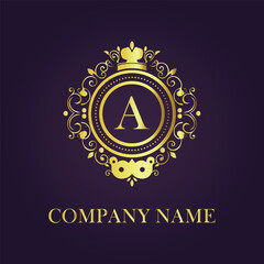 Letter luxury gold logo concept